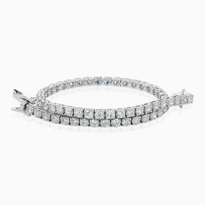4.00ct round brilliant diamond tennis bracelet in 18ct gold, hand-finished in Brisbane