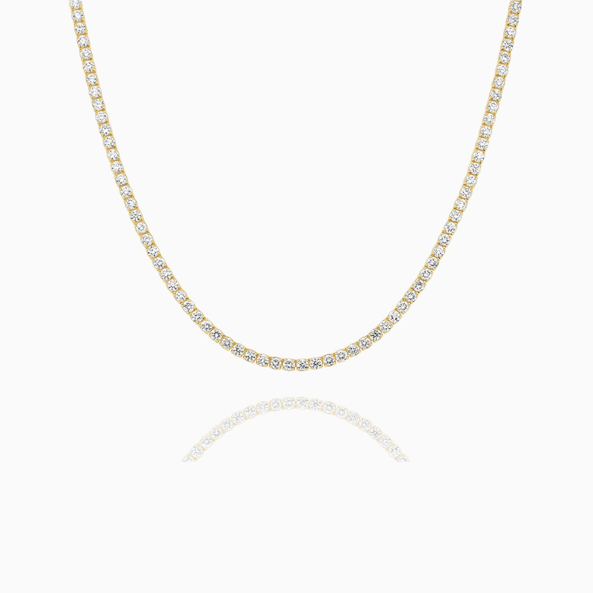 7.00ct round brilliant lab grown diamond tennis necklace in 18ct gold