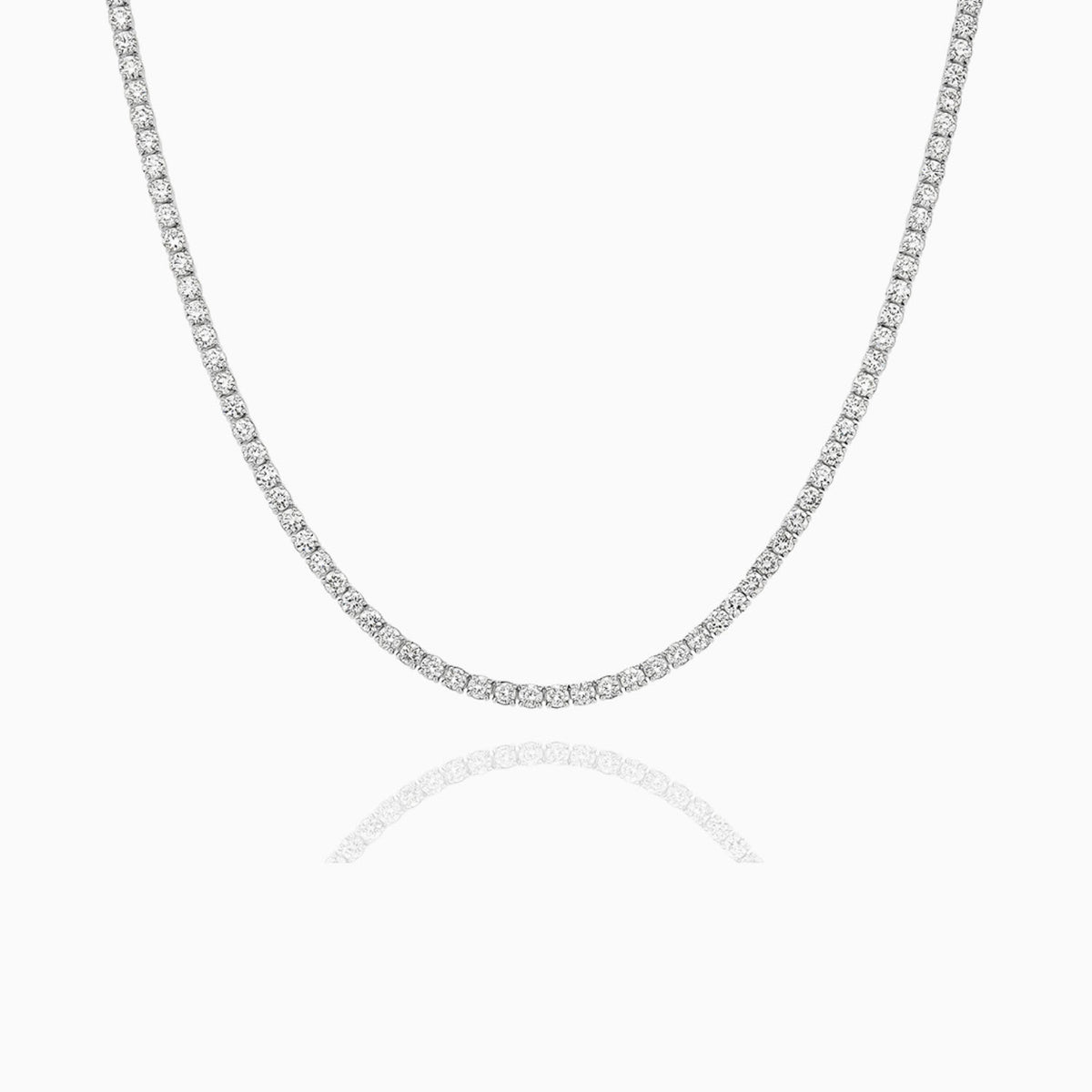 5.00ct round brilliant lab grown diamond tennis necklace in 18ct gold