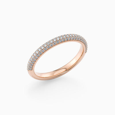 The Charlotte triple row micro pavé lab grown diamond wedding band, hand-crafted in Brisbane