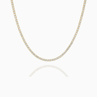 5.00ct round brilliant lab grown diamond tennis necklace in 18ct gold