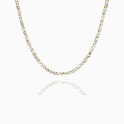 10.00ct round brilliant lab grown diamond tennis necklace in 18ct gold