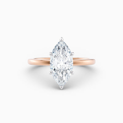 The Alicia marquise lab grown diamond engagement ring with hidden halo, hand-crafted in Brisbane