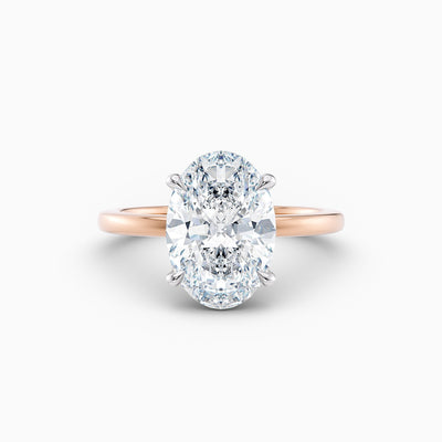 The Alicia oval lab grown diamond engagement ring with hidden halo, hand-crafted in Brisbane