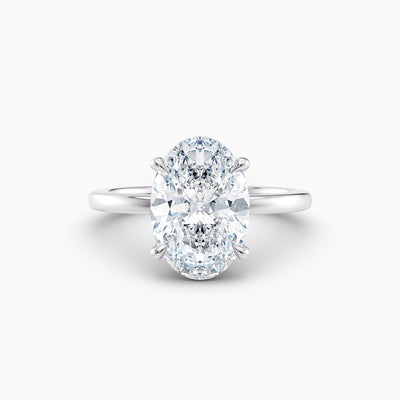The Alicia oval lab grown diamond engagement ring with hidden halo, hand-crafted in Brisbane