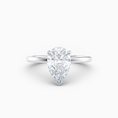 The Alicia pear shaped lab grown diamond engagement ring with hidden halo, hand-crafted in Brisbane