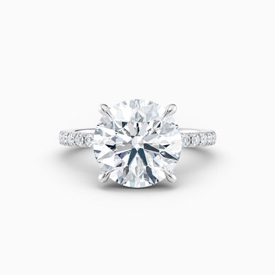 5.01ct round brilliant lab grown diamond solitaire engagement ring in platinum, ready to ship
