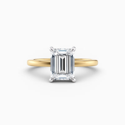 The Alicia emerald cut lab grown diamond engagement ring with hidden halo, hand-crafted in Brisbane