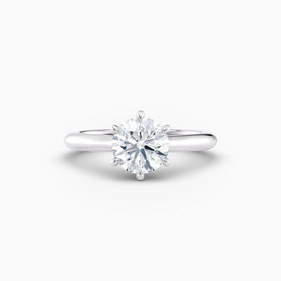 The Eleanor round brilliant lab grown diamond solitaire engagement ring in a six claw setting