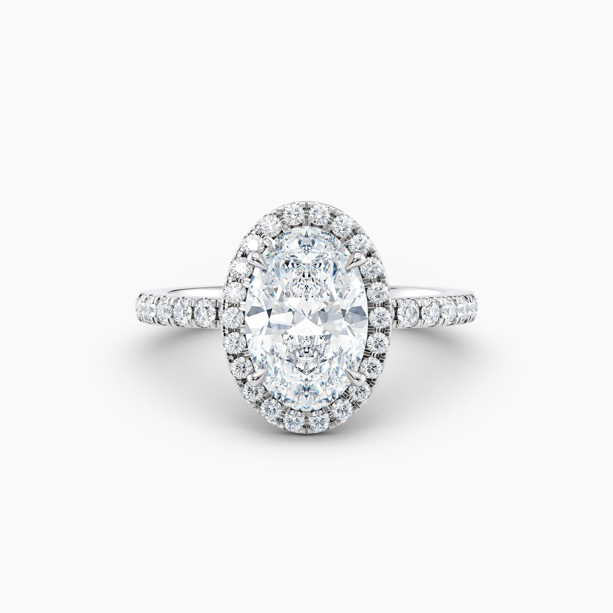 The Charlotte oval lab grown diamond halo engagement ring with diamond band, hand-crafted in Brisbane