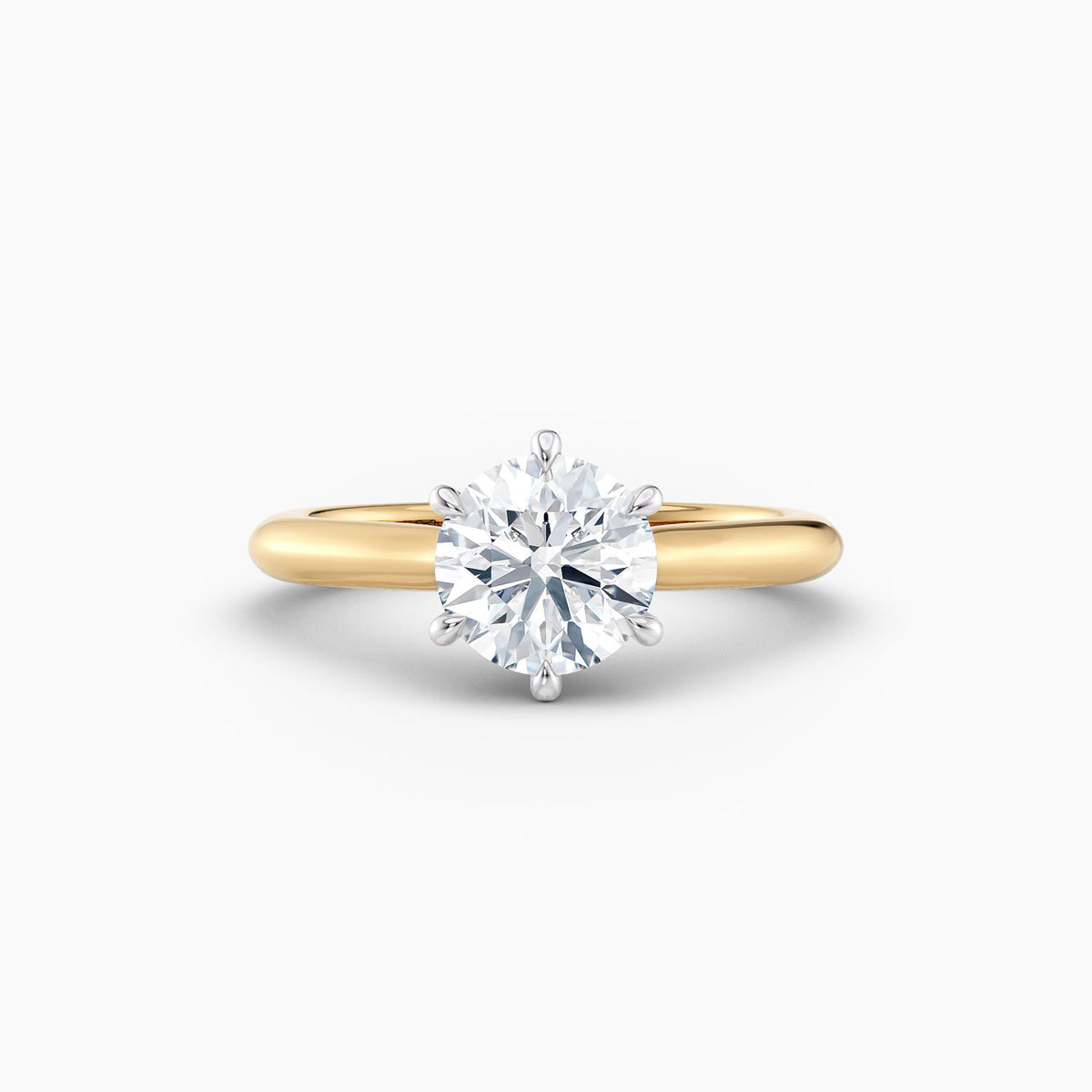 The Eleanor round brilliant lab grown diamond solitaire engagement ring in a six claw setting