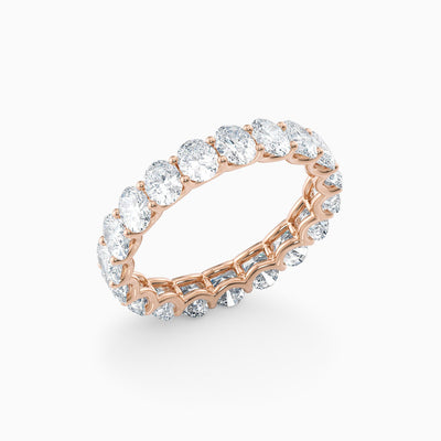 The Letitia oval lab grown diamond wedding band, over 2.5 carats set side by side
