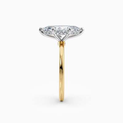 The Alicia marquise lab grown diamond engagement ring with hidden halo, hand-crafted in Brisbane
