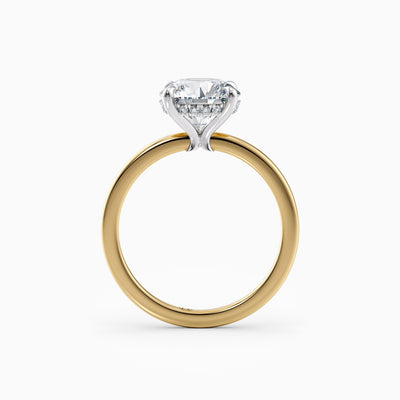 The Alicia round brilliant lab grown diamond solitaire engagement ring with hidden halo