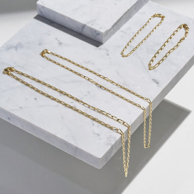 Clara Diamond Cut Flat Curb Long Chain 3.6mm