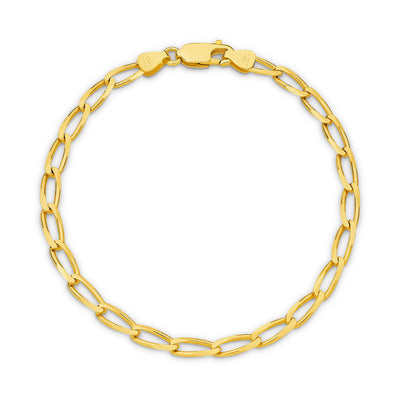 Clara Diamond Cut Flat Curb Long Bracelet 3.6mm