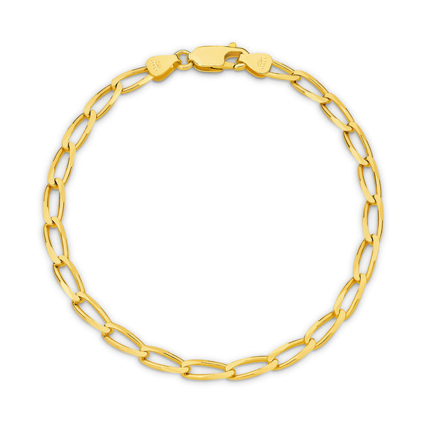 Clara Diamond Cut Flat Curb Long Bracelet 3.6mm