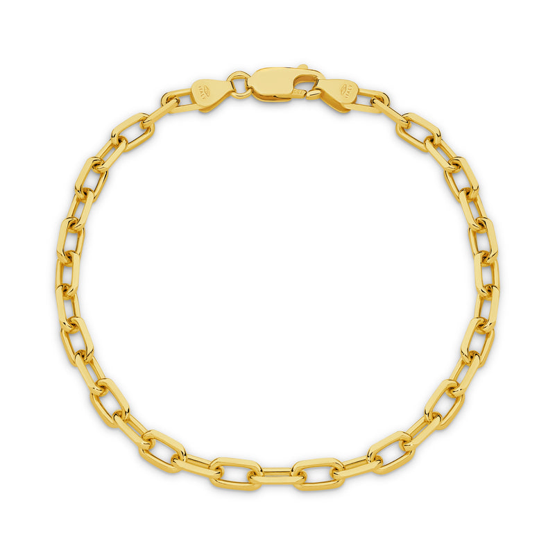 Celine Diamond Cut Paperclip Bracelet 3.75mm in solid gold