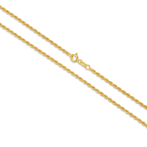 Calista Hollow Diamond Cut Rope Chain 2.2mm