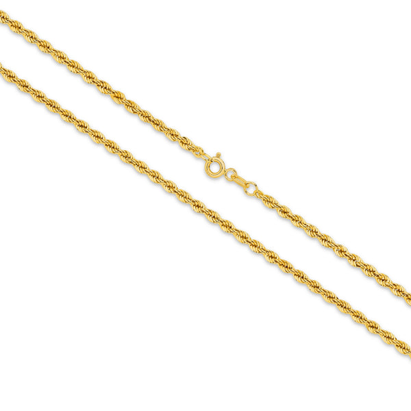 Calista Hollow Diamond Cut Rope Chain 2.75mm