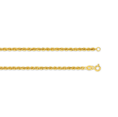 Calista Hollow Diamond Cut Rope Chain 2.75mm