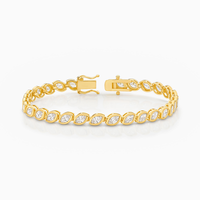 Venus Marquise Cut Bezel Set Lab-Grown Diamond Tennis Bracelet (5.00ct TW)