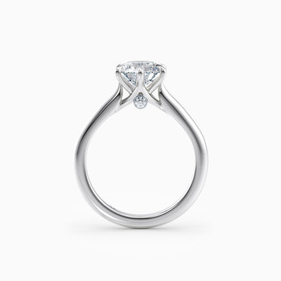 The Eleanor round brilliant lab grown diamond solitaire engagement ring in a six claw setting