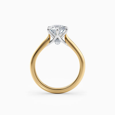 The Eleanor round brilliant lab grown diamond solitaire engagement ring in a six claw setting