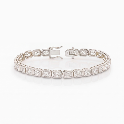 Venus Radiant Cut Bezel Set Lab-Grown Diamond Tennis Bracelet (9.50ct TW)
