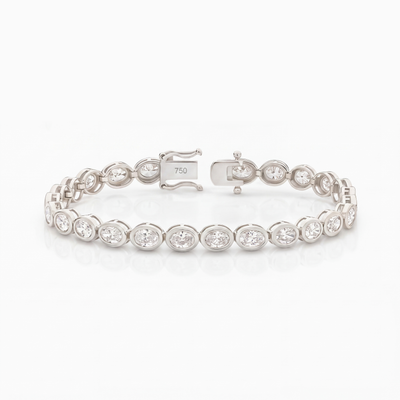 Venus Oval Cut Bezel Set Lab-Grown Diamond Tennis Bracelet (7.50ct TW)