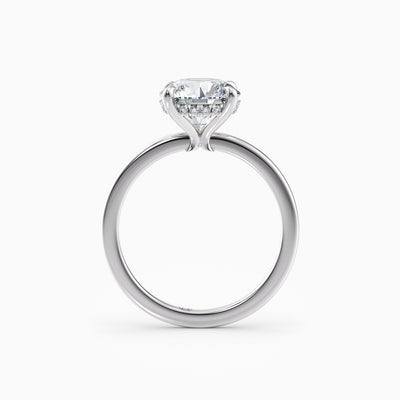 The Alicia round brilliant lab grown diamond solitaire engagement ring with hidden halo