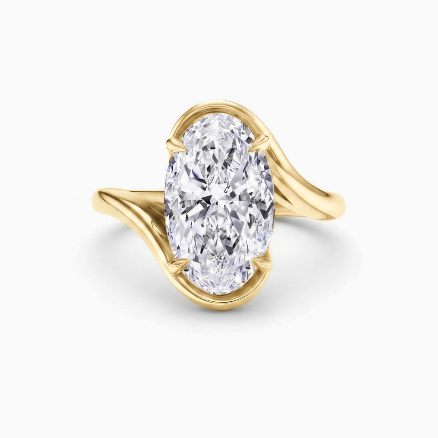 The Luna moval cut lab-grown diamond engagement ring in 18ct yellow gold, hand-crafted in Brisbane