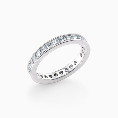 The Kitty channel set princess cut lab grown diamond wedding band, hand-crafted in Brisbane