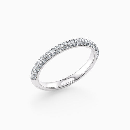 The Charlotte triple row micro pavé lab grown diamond wedding band, hand-crafted in Brisbane