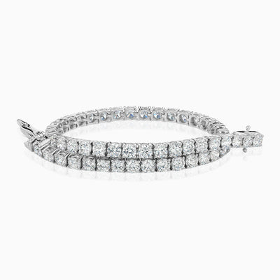 6.00ct round brilliant diamond tennis bracelet in 18ct gold, hand-finished in Brisbane