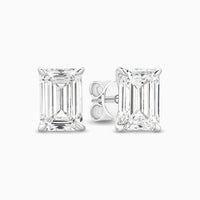 Julia | Emerald Cut Lab Grown Diamond Stud Earrings | 18ct Gold