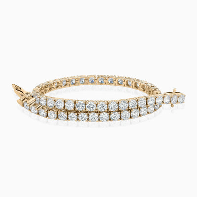 6.00ct round brilliant diamond tennis bracelet in 18ct gold, hand-finished in Brisbane