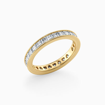The Kitty channel set princess cut lab grown diamond wedding band, hand-crafted in Brisbane