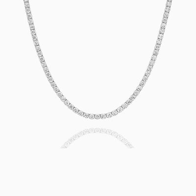 10.00ct round brilliant lab grown diamond tennis necklace in 18ct gold