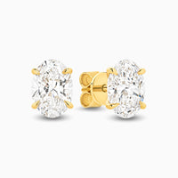 Julia | 2ct Oval Lab Grown Diamond Stud Earrings | 18ct Gold