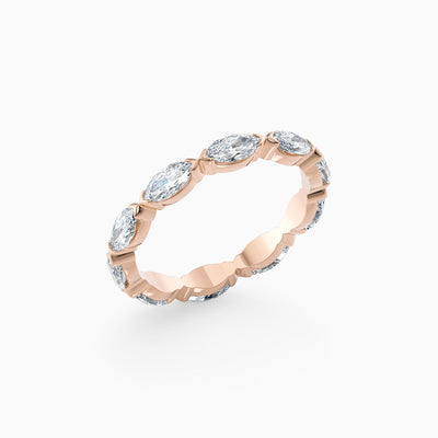The Lottie marquise lab grown diamond wedding band with V claw settings, hand-crafted in Brisbane