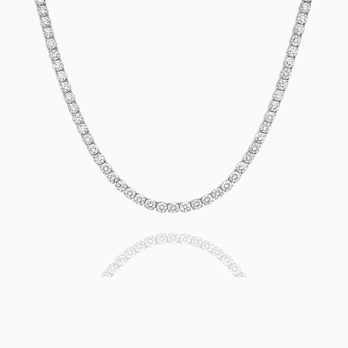 15.00ct round brilliant lab grown diamond tennis necklace in 18ct gold