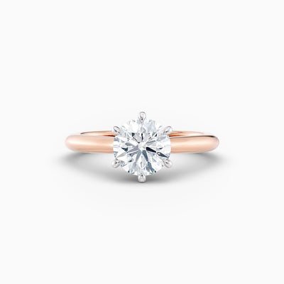 The Eleanor round brilliant lab grown diamond solitaire engagement ring in a six claw setting