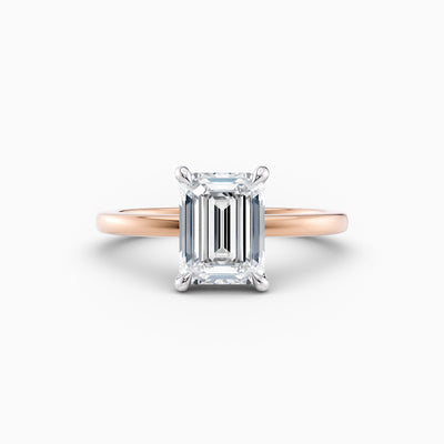 The Alicia emerald cut lab grown diamond engagement ring with hidden halo, hand-crafted in Brisbane