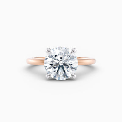 The Alicia round brilliant lab grown diamond solitaire engagement ring with hidden halo