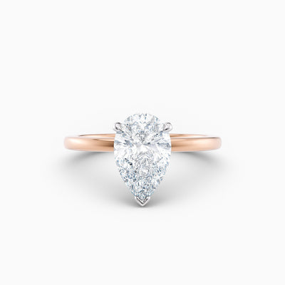 The Alicia pear shaped lab grown diamond engagement ring with hidden halo, hand-crafted in Brisbane