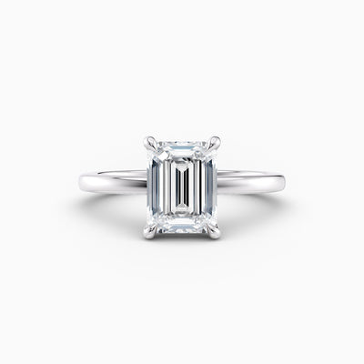 The Alicia emerald cut lab grown diamond engagement ring with hidden halo, hand-crafted in Brisbane