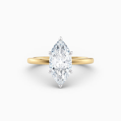 The Alicia marquise lab grown diamond engagement ring with hidden halo, hand-crafted in Brisbane