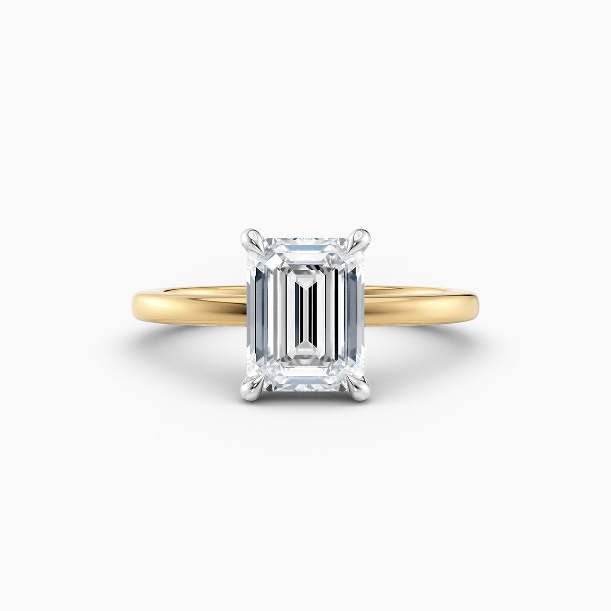 The Alicia emerald cut lab grown diamond engagement ring with hidden halo, hand-crafted in Brisbane