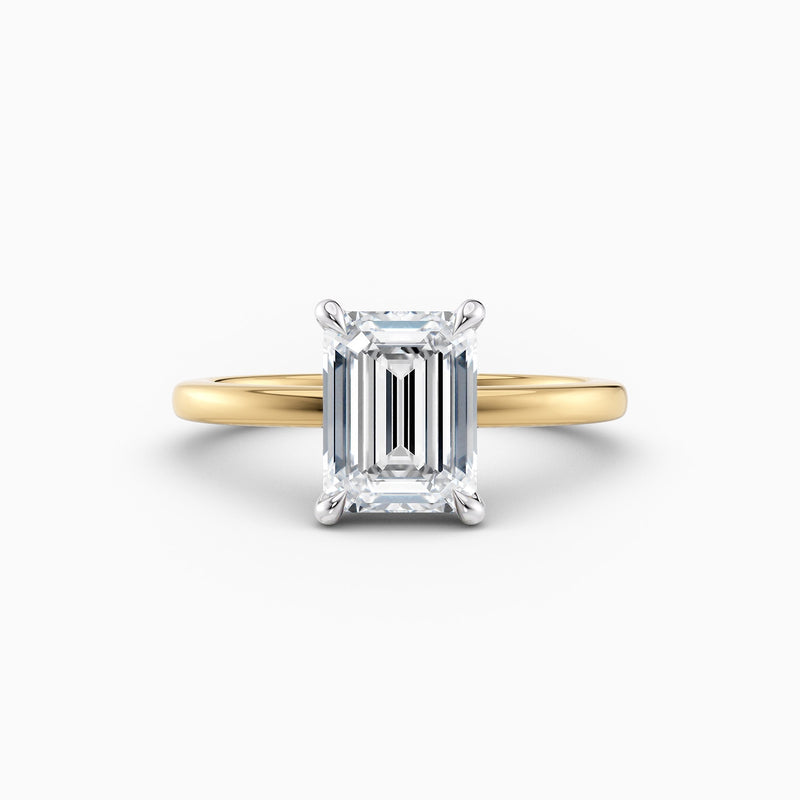 The Alicia emerald cut lab grown diamond engagement ring with hidden halo, hand-crafted in Brisbane